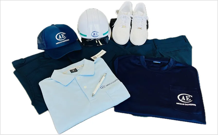 Work clothes and safety shoes provided